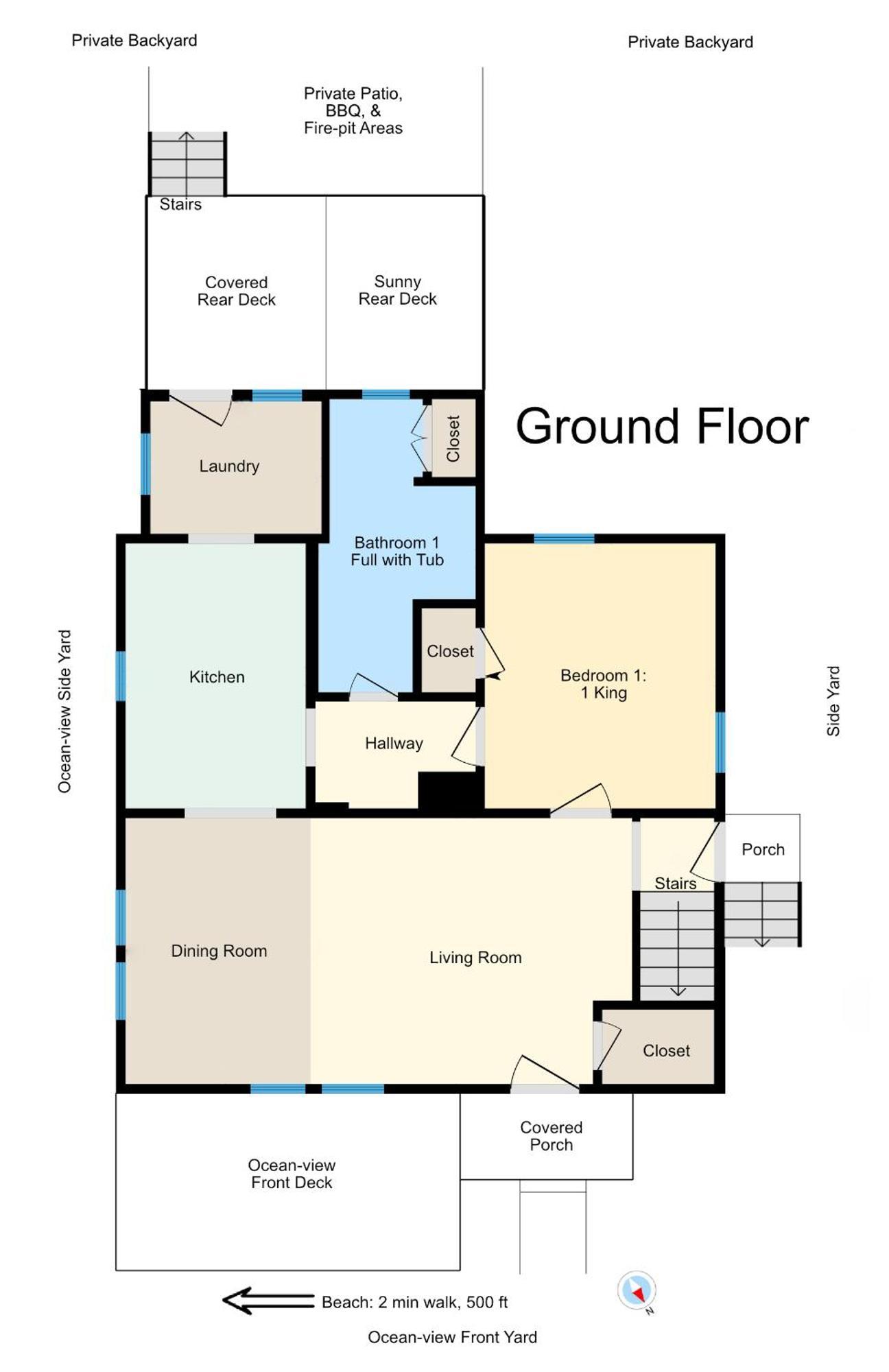 Dazzling Centrally Located Ocean View W 2 Kings, Huge Private Yard, 2 Decks, Firepit, Bbq เมอร์เทิลบีช ภายนอก รูปภาพ